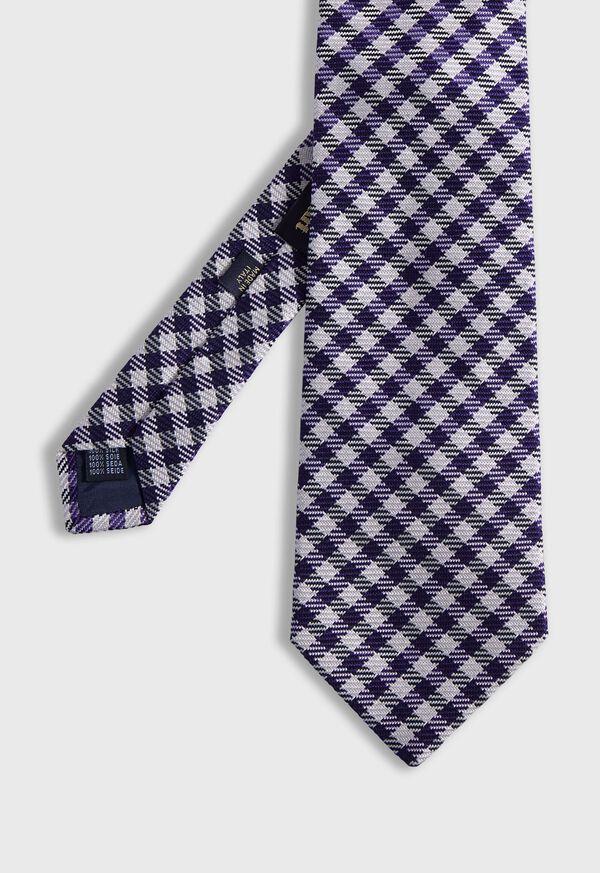paul stuart Woven Silk Small Check Tie