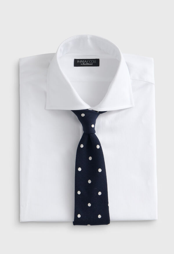 Paul Stuart Woven Silk & Wool Dot Tie