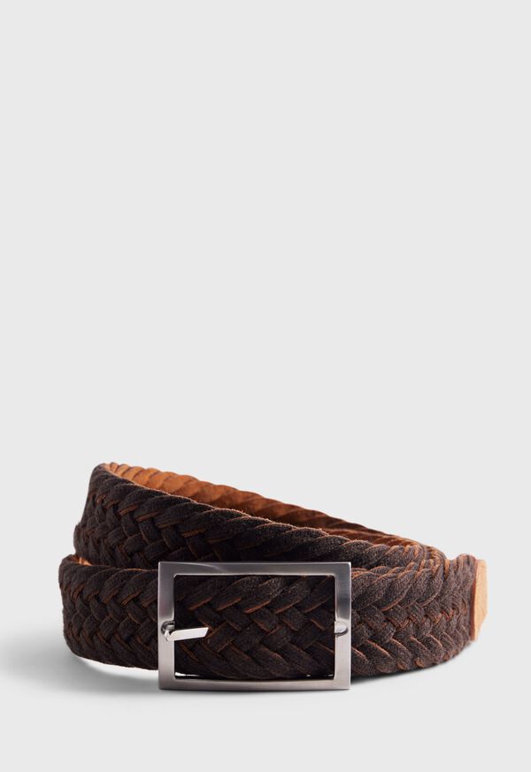 Paul Stuart Woven Suede And Wool Reversible Belt