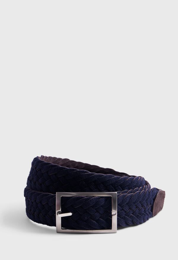 Paul Stuart Woven Suede And Wool Reversible Belt
