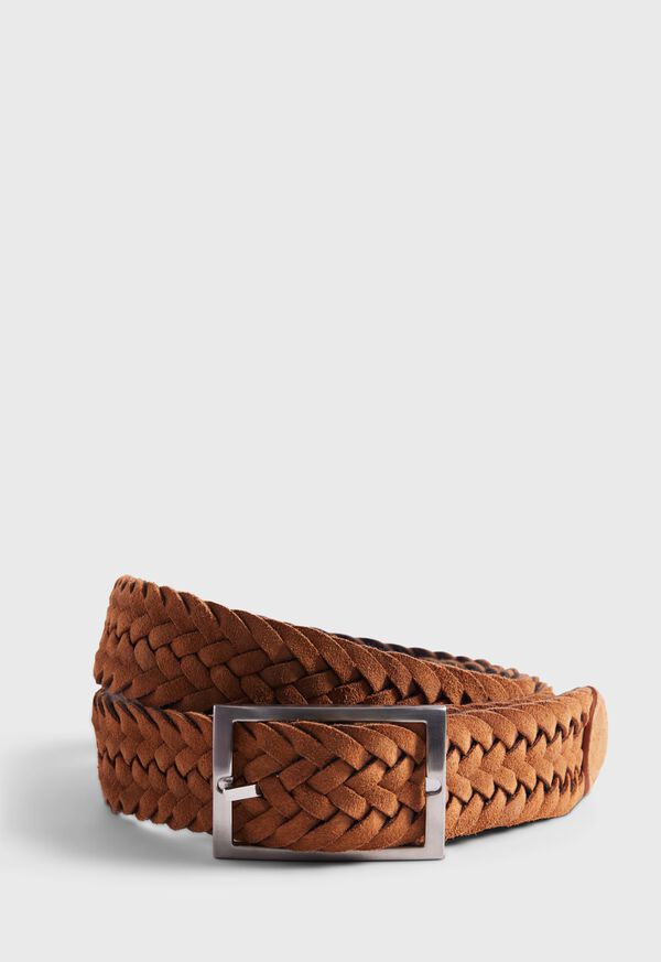 Paul Stuart Woven Suede And Wool Reversible Belt