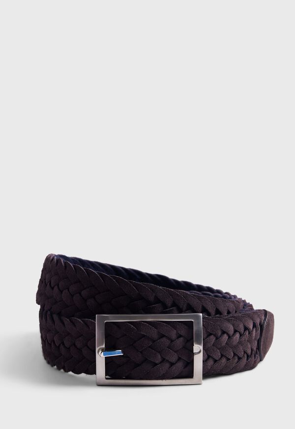paul stuart Woven Suede and Wool Reversible Belt