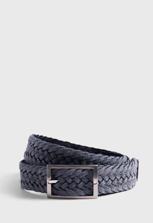 Paul Stuart Woven Suede And Wool Reversible Belt