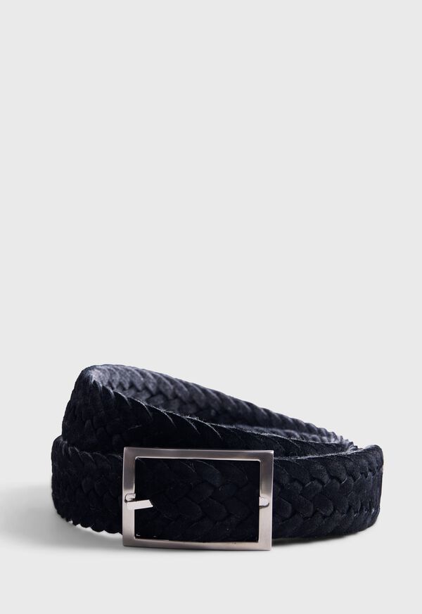 paul stuart Woven Suede and Wool Reversible Belt