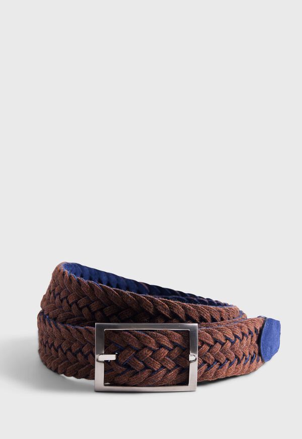 Paul Stuart Woven Suede And Wool Reversible Belt