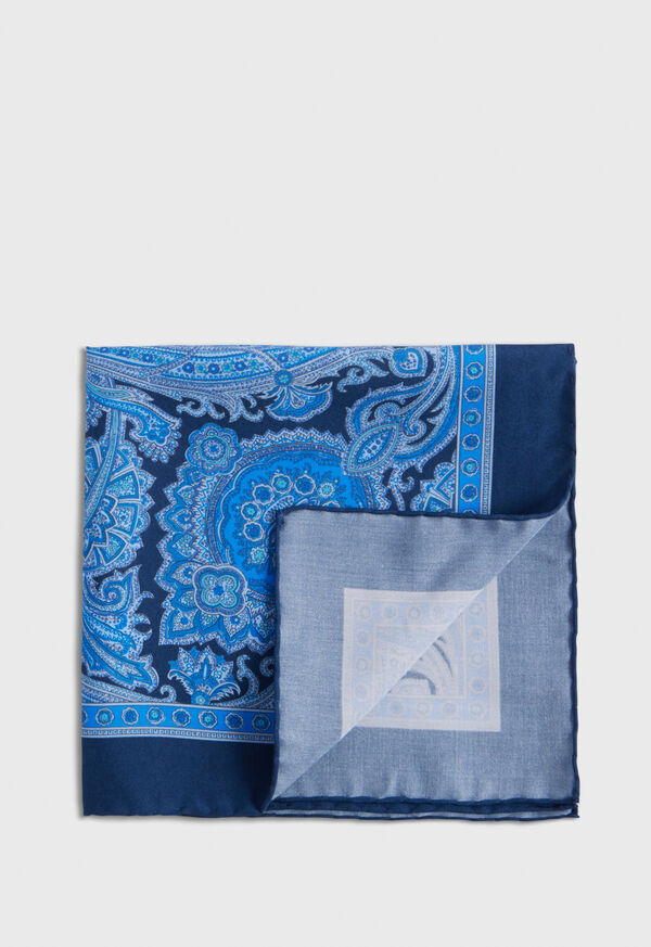 paul stuart Printed Habotai Silk Paisley Pocket Square