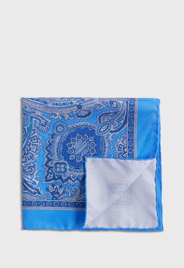 paul stuart Printed Habotai Silk Paisley Pocket Square