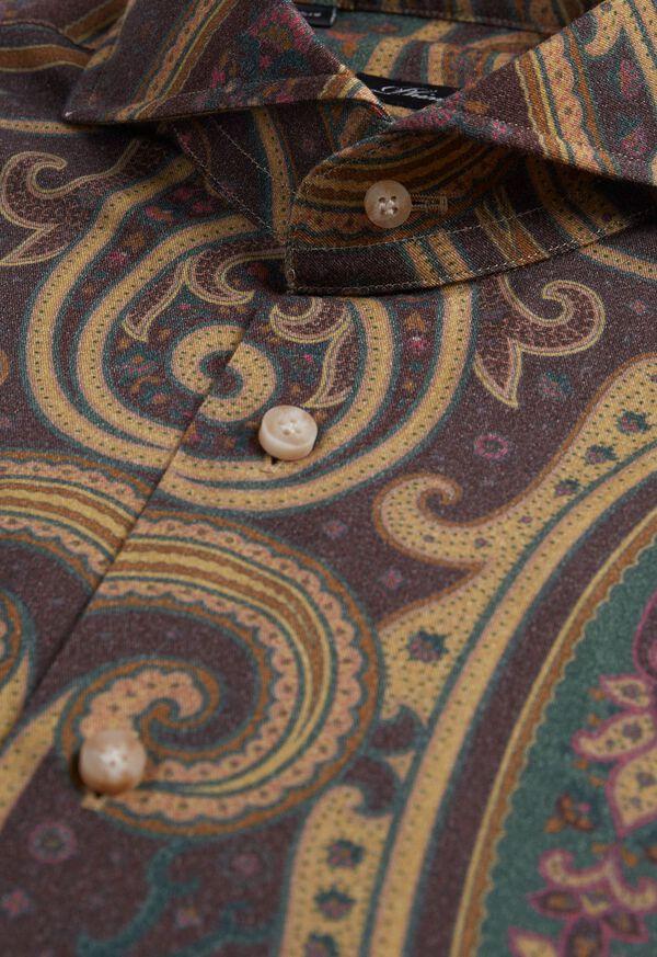 Paul Stuart Printed Paisley Brushed Cotton Sport Shirt