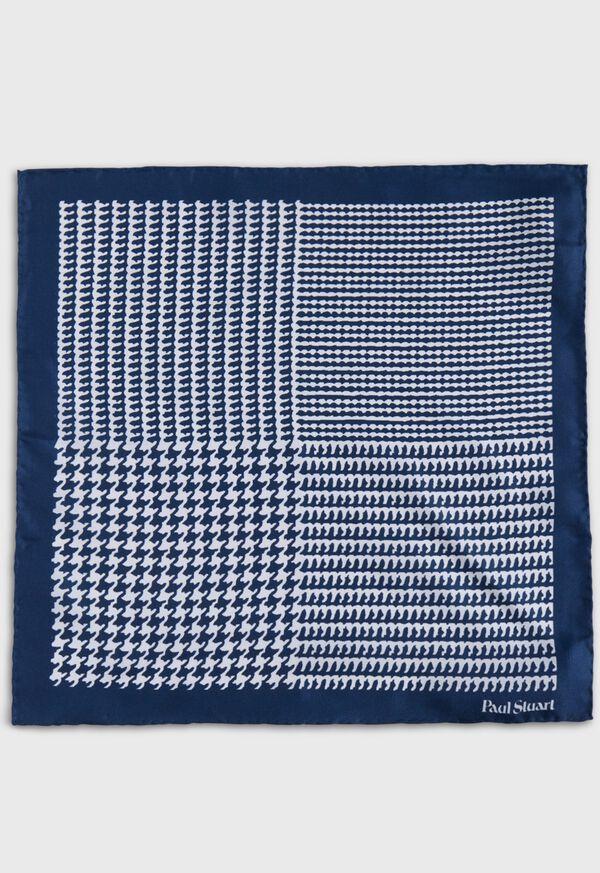 Paul Stuart Printed Silk Large Houndstooth Pocket Square