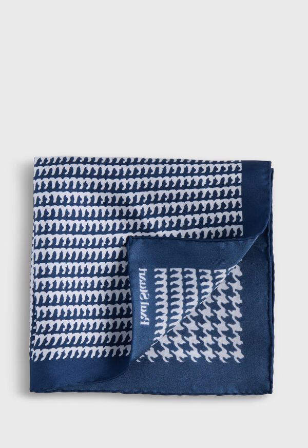 Paul Stuart Printed Silk Large Houndstooth Pocket Square