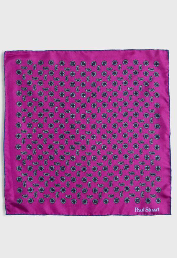 Paul Stuart Printed Silk Tossed Medallion Pocket Square