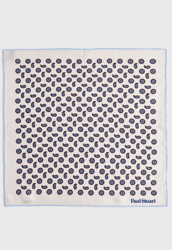 Paul Stuart Printed Silk Tossed Medallion Pocket Square