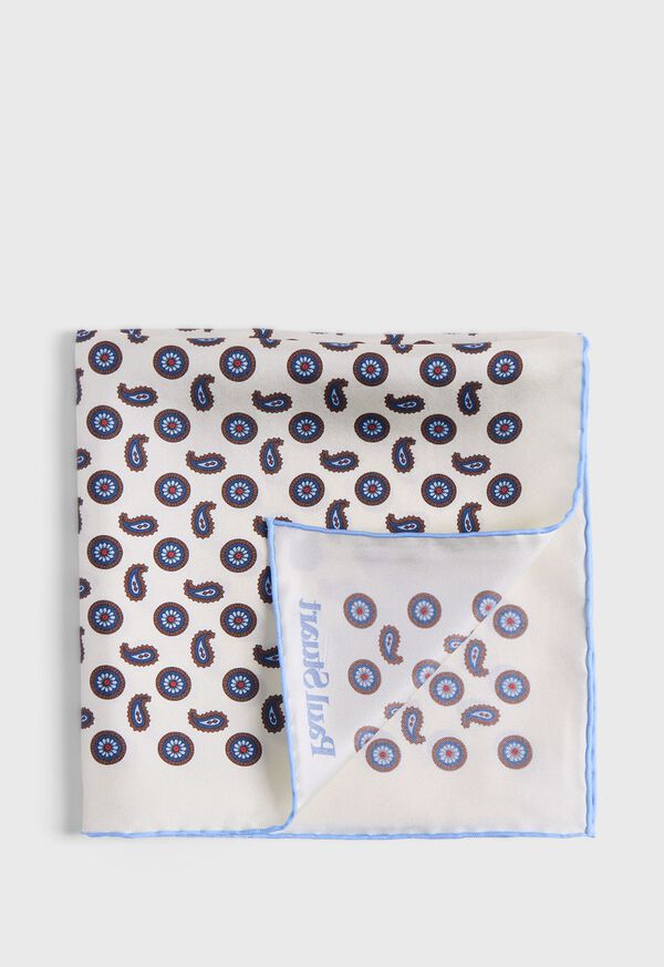 paul stuart Printed Silk Tossed Medallion Pocket Square