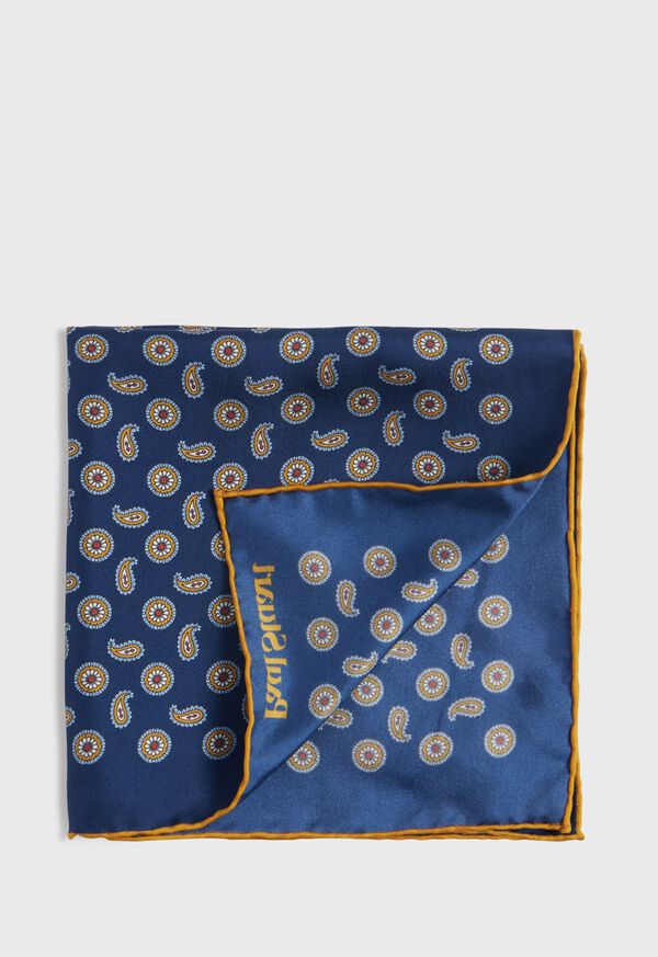 paul stuart Printed Silk Tossed Medallion Pocket Square