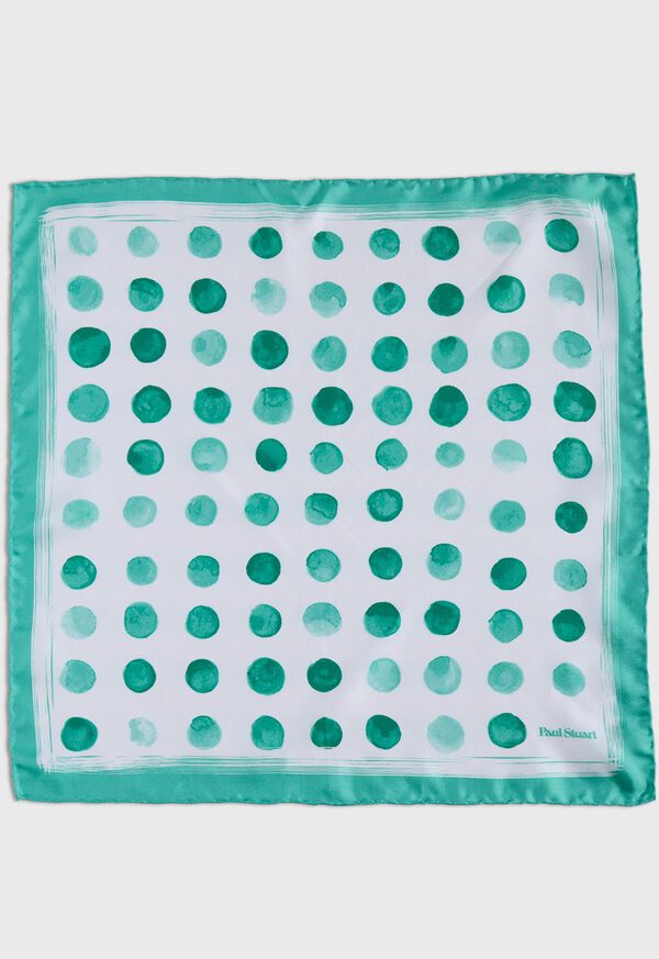 Paul Stuart Printed Silk Watercolor Dot Pocket Square