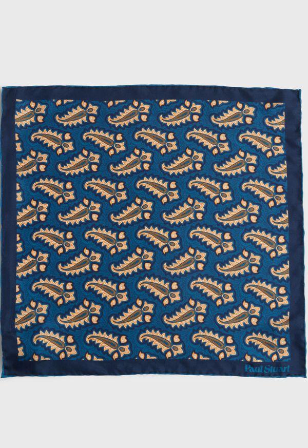 Paul Stuart Silk Tossed Paisley Medallion Pocket Square