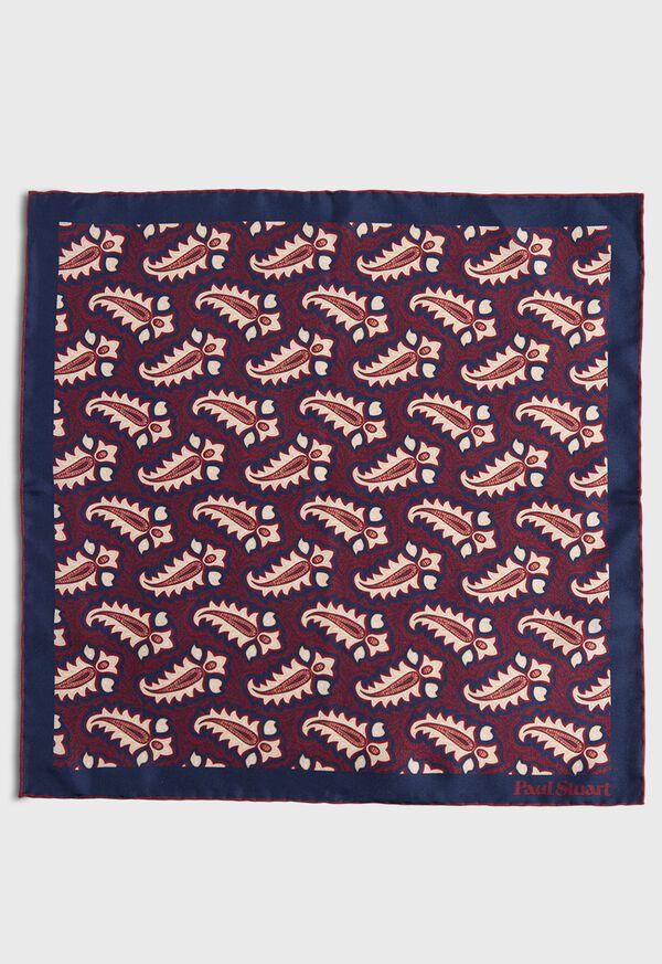 Paul Stuart Silk Tossed Paisley Medallion Pocket Square