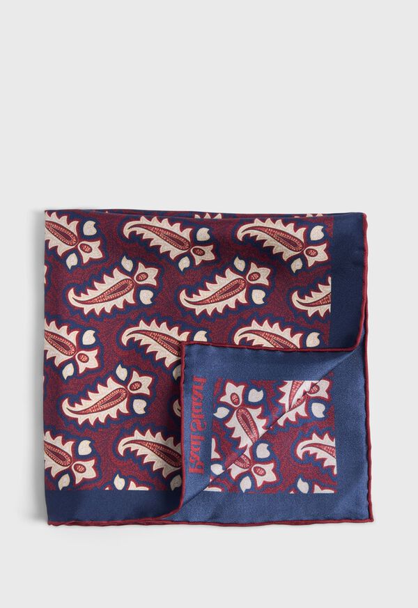 paul stuart Silk Tossed Paisley Medallion Pocket Square