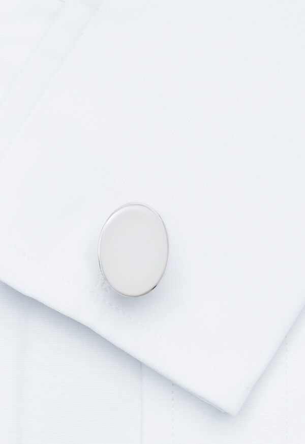 Paul Stuart Sterling Silver Polished Oval Cufflinks