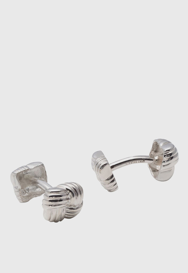 paul stuart Sterling Silver Square Basketweave Cufflinks