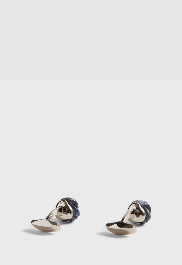 Paul Stuart Sterling Silver With Sodalite Carved Knot Cufflinks