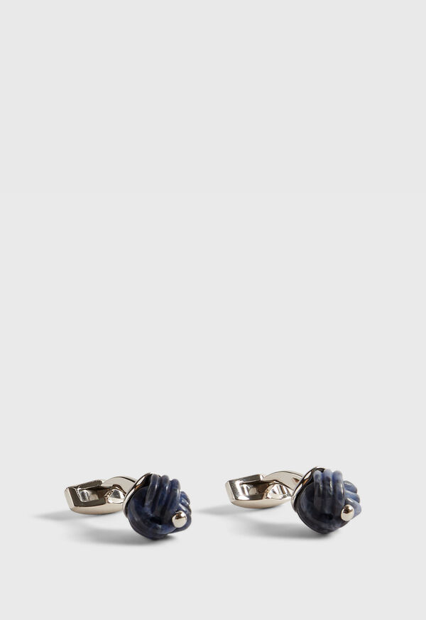 paul stuart Sterling Silver with Sodalite Carved Knot Cufflinks