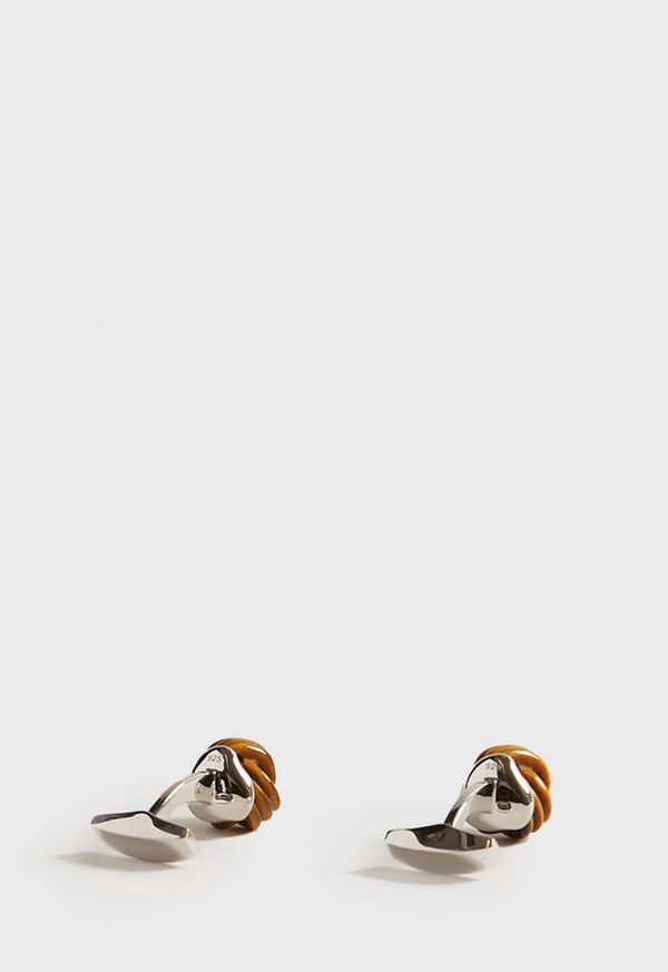 Paul Stuart Sterling Silver With Tiger Eye Carved Knot