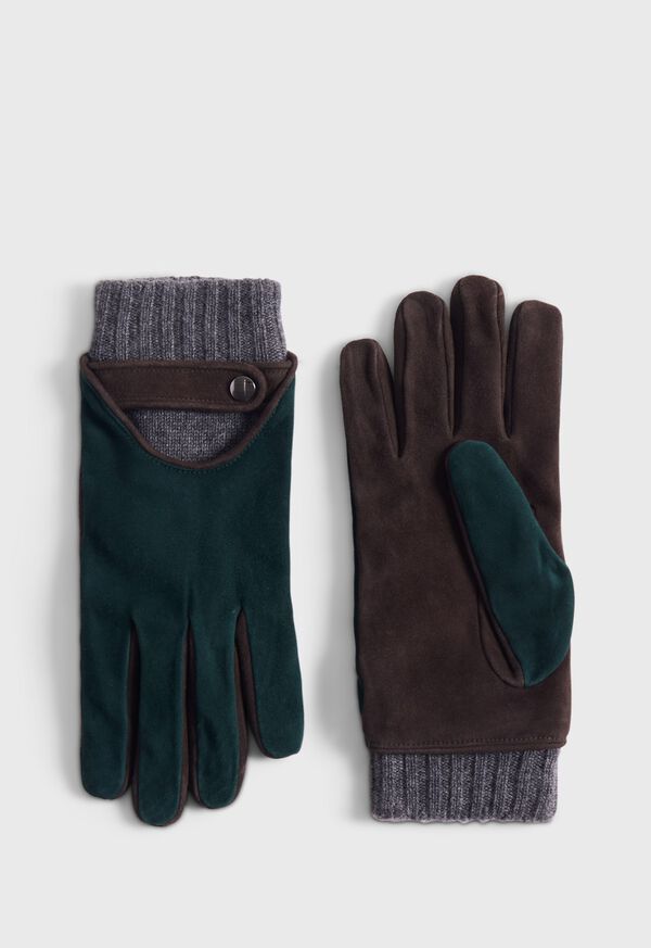 paul stuart Suede Driving Glove with Cashmere Inset