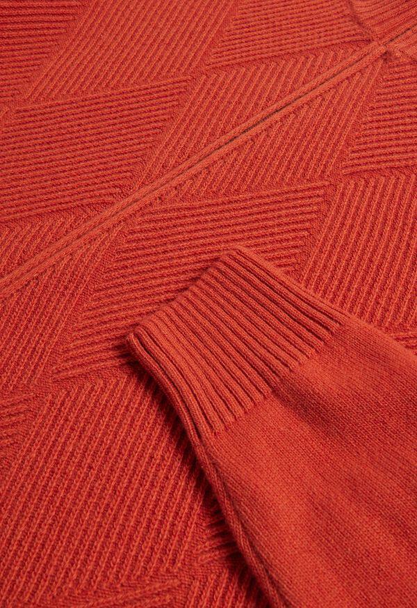 Paul Stuart Wool And Cashmere Zip Jacquard Cardigan