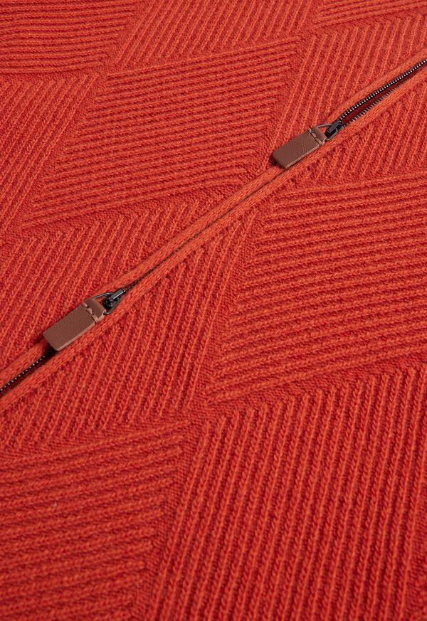 Paul Stuart Wool And Cashmere Zip Jacquard Cardigan