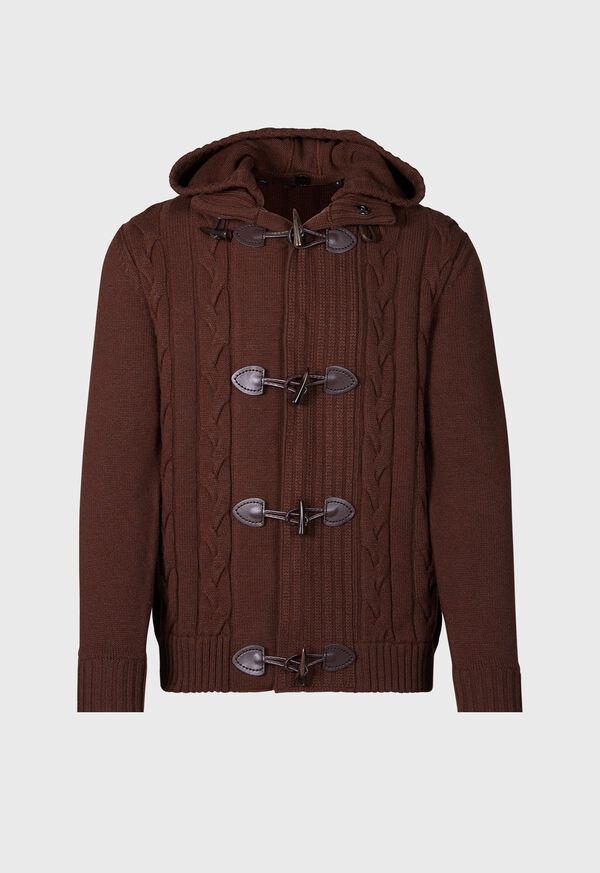 paul stuart Wool & Cashmere Cable Knit Toggle Cardigan