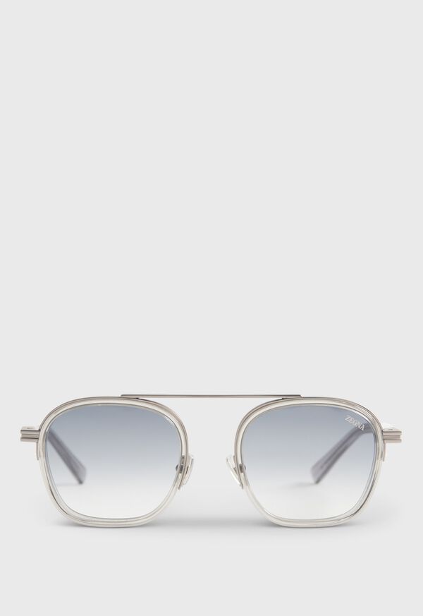 paul stuart Zegna Shiny Metal with Gradient Smoke Lens