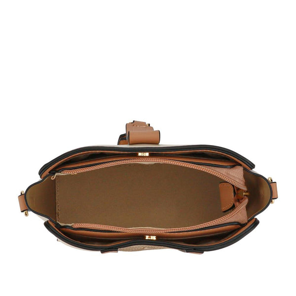 pavers Adjustable Buckled Cross-Body Bag - Beige Multi