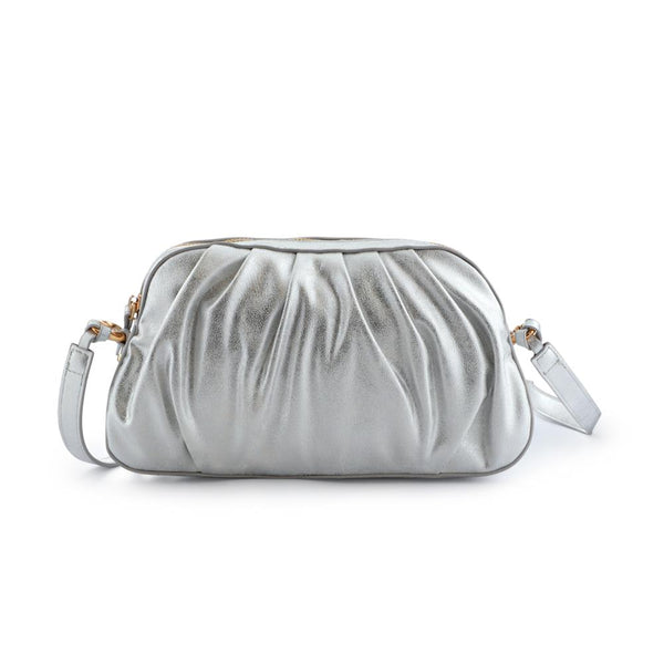 Pavers Adjustable Slouched Crossbody Bag - White-Silver