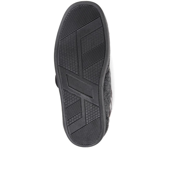 Pavers Anti-Bacterial Touch-Fasten Slippers - Charcoal