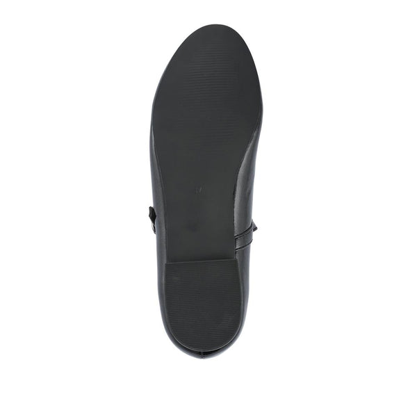 Pavers Buckle Fastening Mary Jane Ballet Pumps - Black Patent