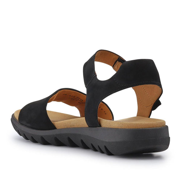 Pavers Chiffon Gabor Leather Touch Fasten Sandals - Black
