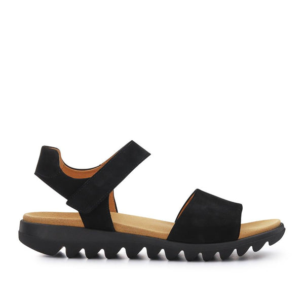 pavers Chiffon Gabor Leather Touch Fasten Sandals - Black