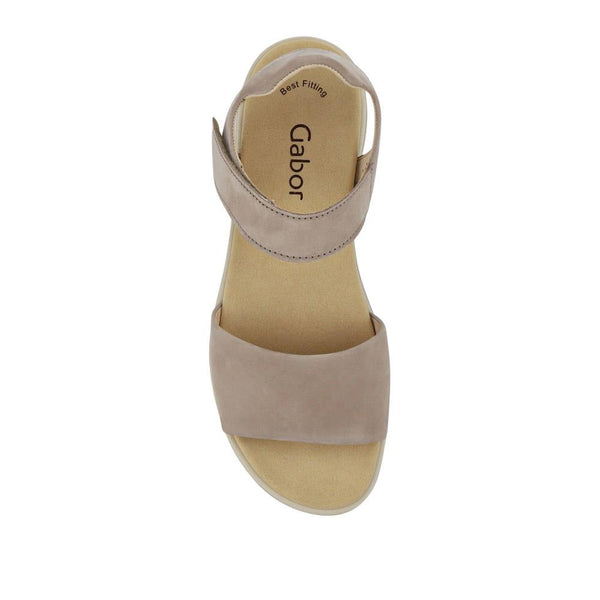 Pavers Chiffon Gabor Leather Touch Fasten Sandals - Taupe