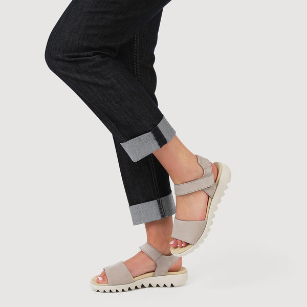 Pavers Chiffon Gabor Leather Touch Fasten Sandals - Taupe