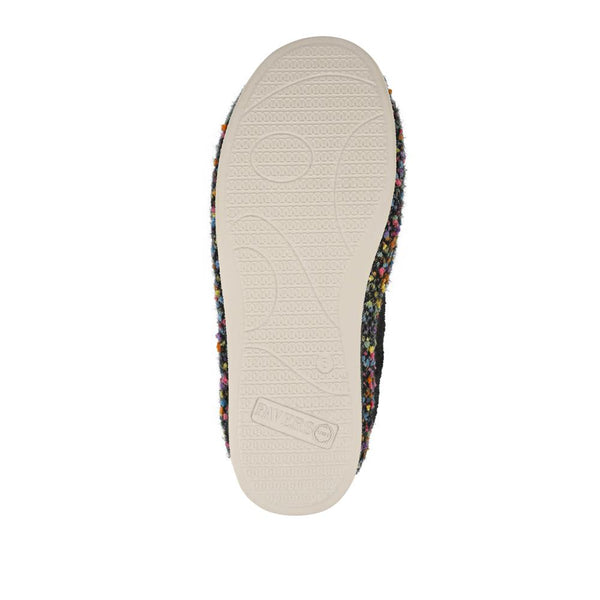 Pavers Cosy Wide Fit Memory Foam Slippers - Black Multi