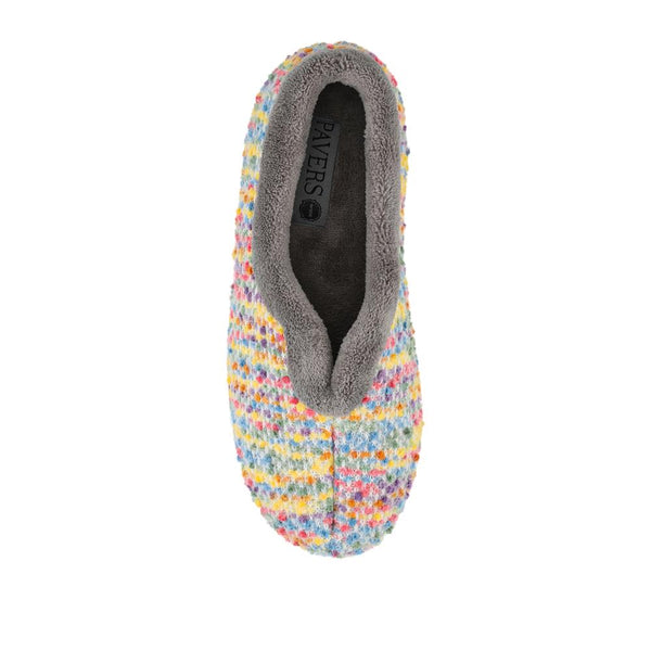 Pavers Cosy Wide Fit Memory Foam Slippers - Grey Multi