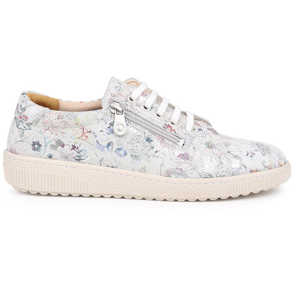 pavers Dual Fastening Leather Trainers - White Floral