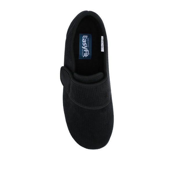Pavers EasyFit Extra Wide Adjustable Fit Slippers - Black