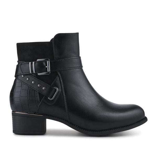 pavers EasyFit Extra-Wide Buckled Ankle Boots - Black