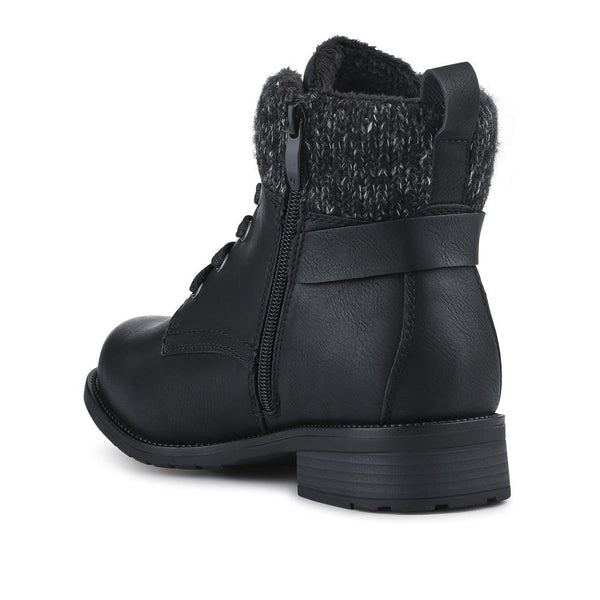 Pavers EasyFit Extra-Wide Knitted-Cuff Ankle Boots - Black