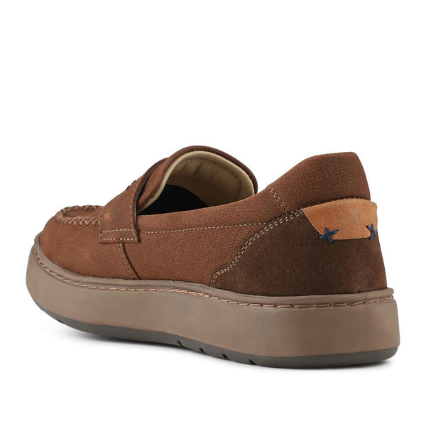 Pavers EasyFit Extra Wide Leather Penny Loafers - Tan