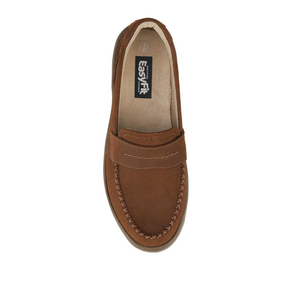 Pavers EasyFit Extra Wide Leather Penny Loafers - Tan