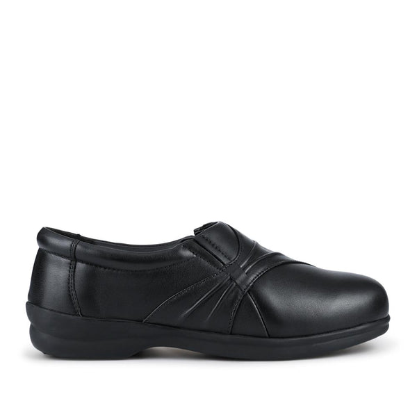 pavers EasyFit Extra Wide Leather Slip-On Shoes - Black