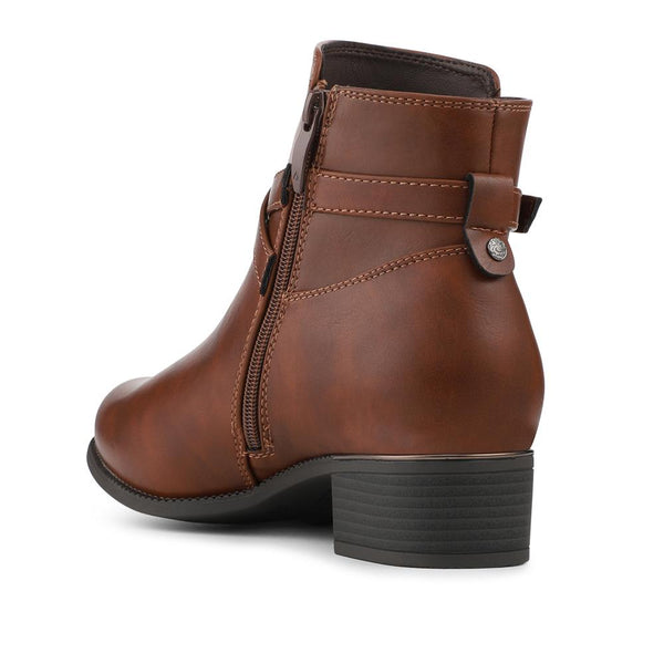 pavers EasyFit Extra Wide Smart Zip Up Ankle Boots - Tan